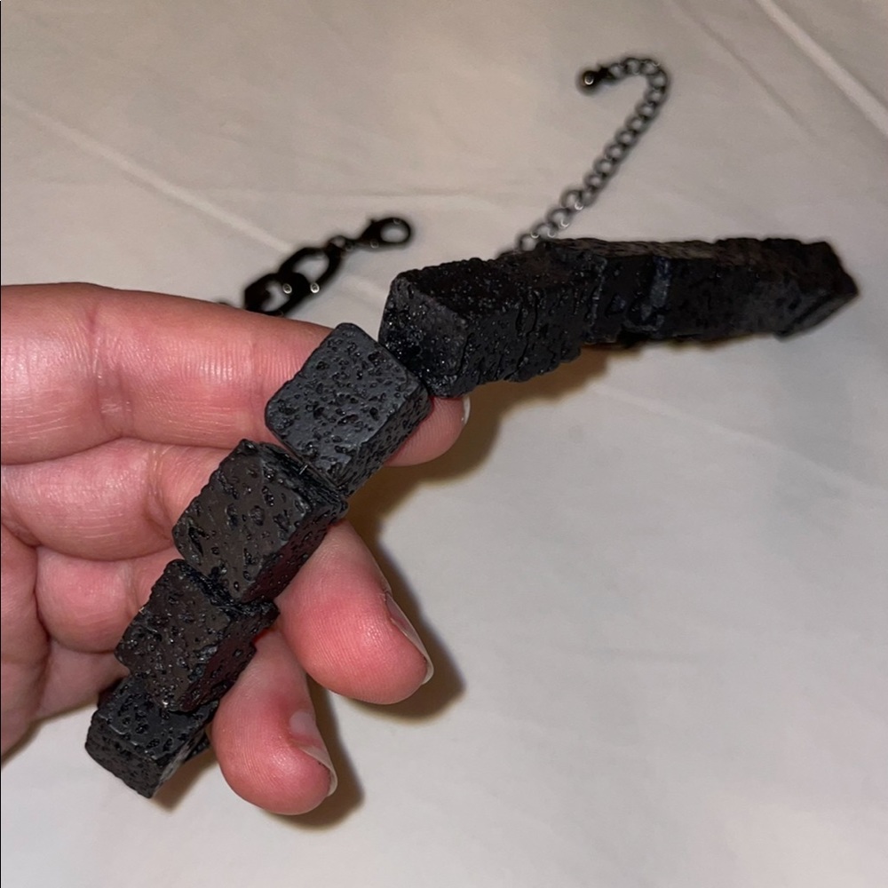 Chunky charcoal fashion necklace